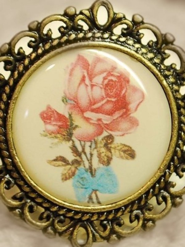 画像1: 古美　アンティークテイストピクチャーアクセサリー「Antique　Rose」 (1)