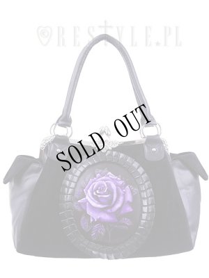 画像1: [再入荷] Cameo bag "PURPLE ROSE" Black Velvet, gothic, romantic handbag (1)