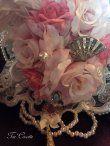 画像18: パールと薔薇にモーブピンクの羽のブライダルヘッドドレス (18)