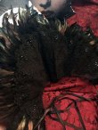 画像1: Goth&Vampire Queen Elizabeth Collar レースと羽の扇型立ち襟 (1)