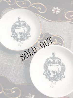 画像4: [再入荷] no.38 髑髏皿（金縁） (4)