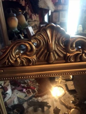 画像3: [再入荷] お顔がしっかりうつる大きさです。 チャーチルウッド　三面鏡　[GOLD] (3)