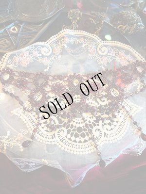 画像4: ブルゴーニュ　ビーズ細工チョーカー (4)