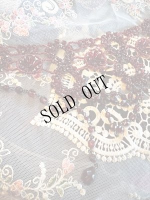 画像3: ブルゴーニュ　ビーズ細工チョーカー (3)