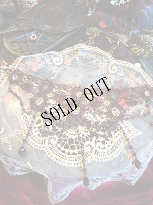 画像2: ブルゴーニュ　ビーズ細工チョーカー (2)