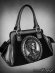 画像3: "SKELETON LADY" hologram handbag, black velvet, gothic purse  (3)