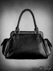 画像6: "SKELETON LADY" hologram handbag, black velvet, gothic purse  (6)